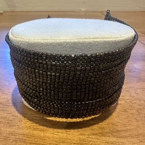 Elegant Black Beaded Women's Cuff Bracelet